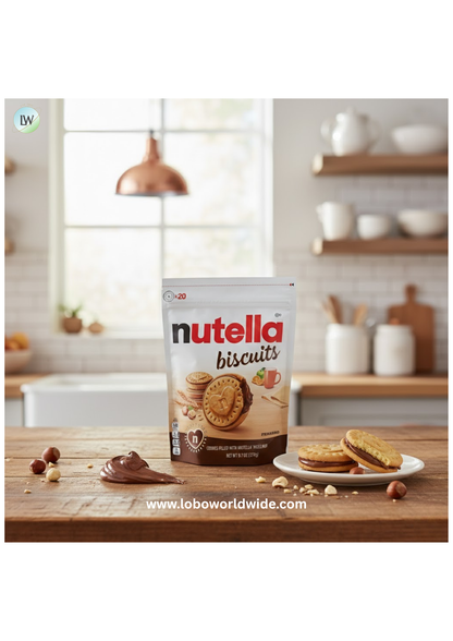 Nutella Biscuits, 20 Count Cookies, Hazelnut Spread with Cocoa, Kids Snacks, 9.7 oz