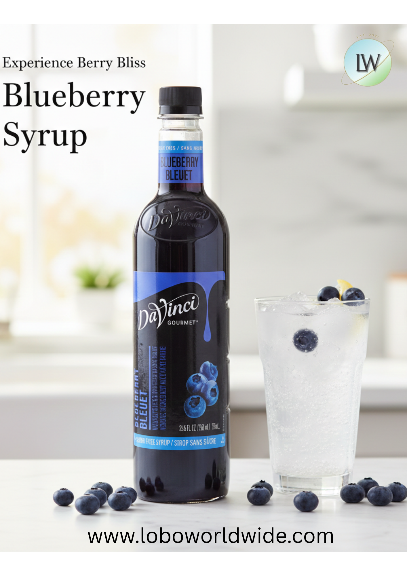 DaVinci Gourmet Sugar-Free Flavoring Syrup 750 mL - 4/Case (Various Flavors)