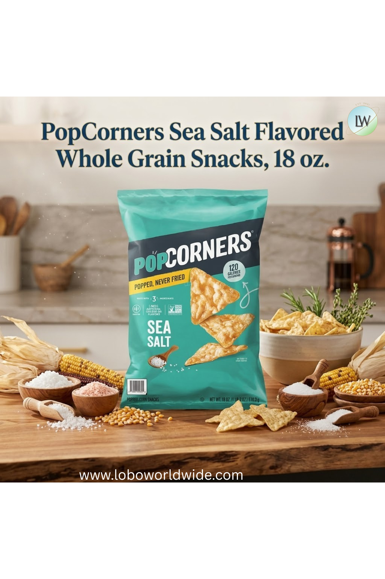 PopCorners Popped-Corn Snack, 18 oz.