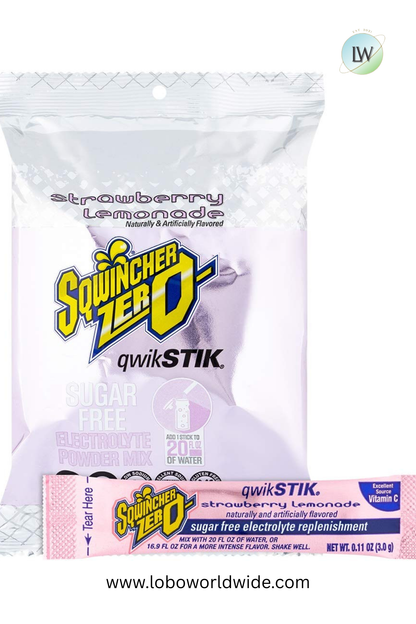 Sqwincher Qwik Stik ZERO Sugar, 0.11 oz, Pack, Yields 20 oz,300pk(Various Flavours)
