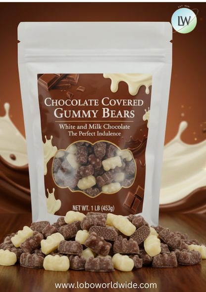 Chocolate Covered Gummy Bears – White and Milk Chocolate(Various Sizes)