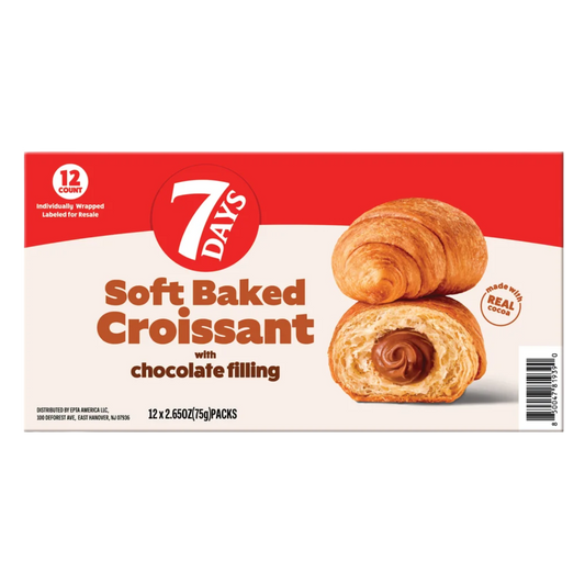 7Days Soft Baked Croissant, Chocolate Filling, 2.65 oz, 12-count
