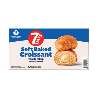7Days Soft Baked Croissant, Vanilla Filling, 2.65 oz, 12-count