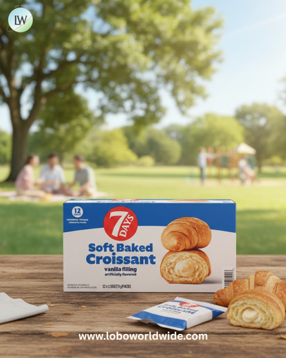 7Days Soft Baked Croissant, Vanilla Filling, 2.65 oz, 12-count