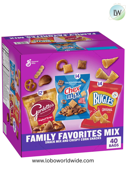 Chex Mix Bugles & Gardetto Variety Pack Snacks, (Pack of 40)