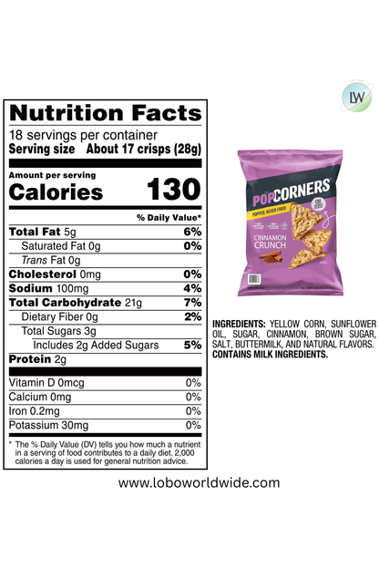 PopCorners Popped-Corn Snack, 18 oz.