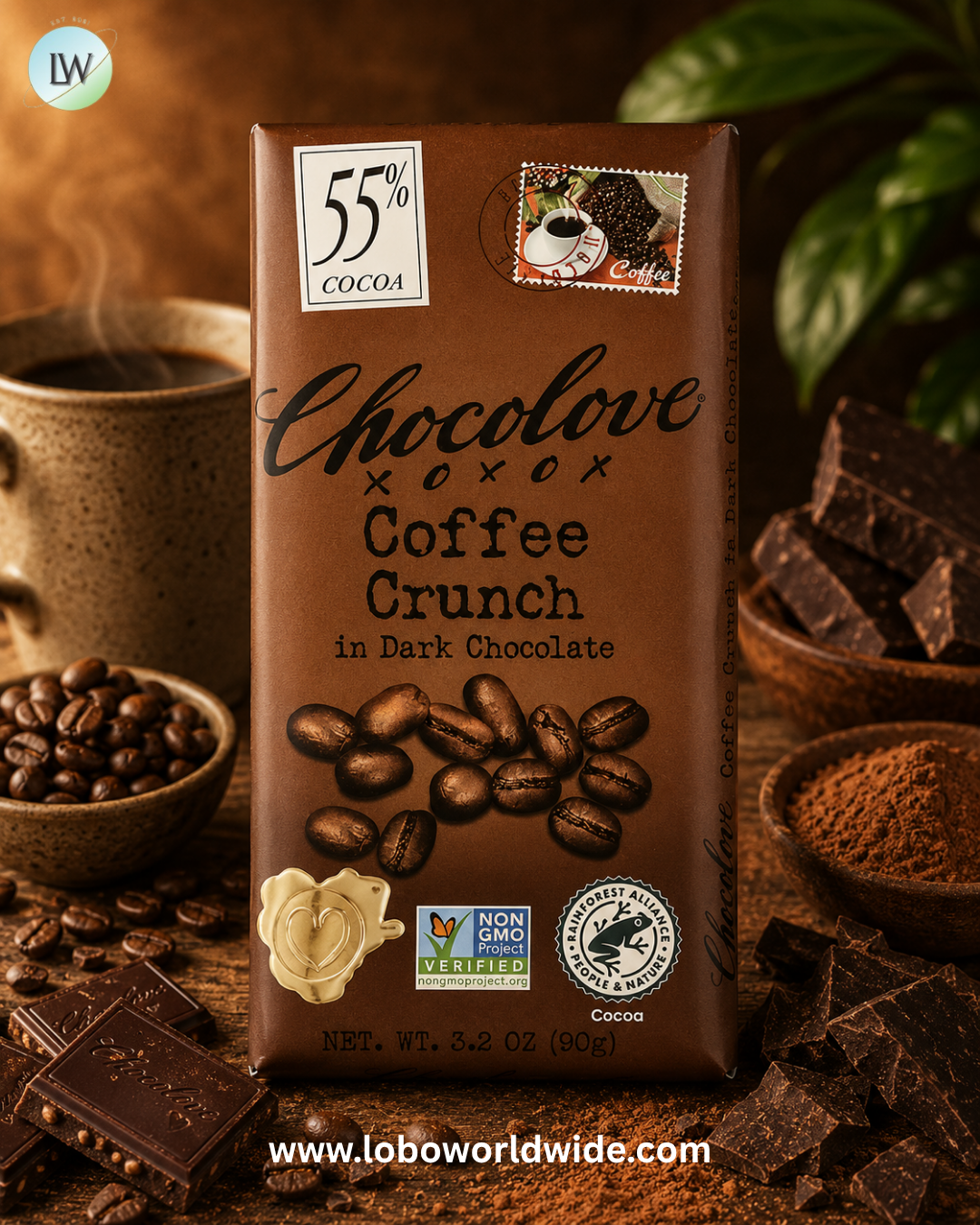 Chocolove, Dark Chocolate, 55% Cacao, 3.2 oz (90 g)