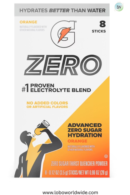 Gatorade Zero sugar hydration - 32 sticks (Pack of 4 with 8 sticks in each pack)(Various Flavours)