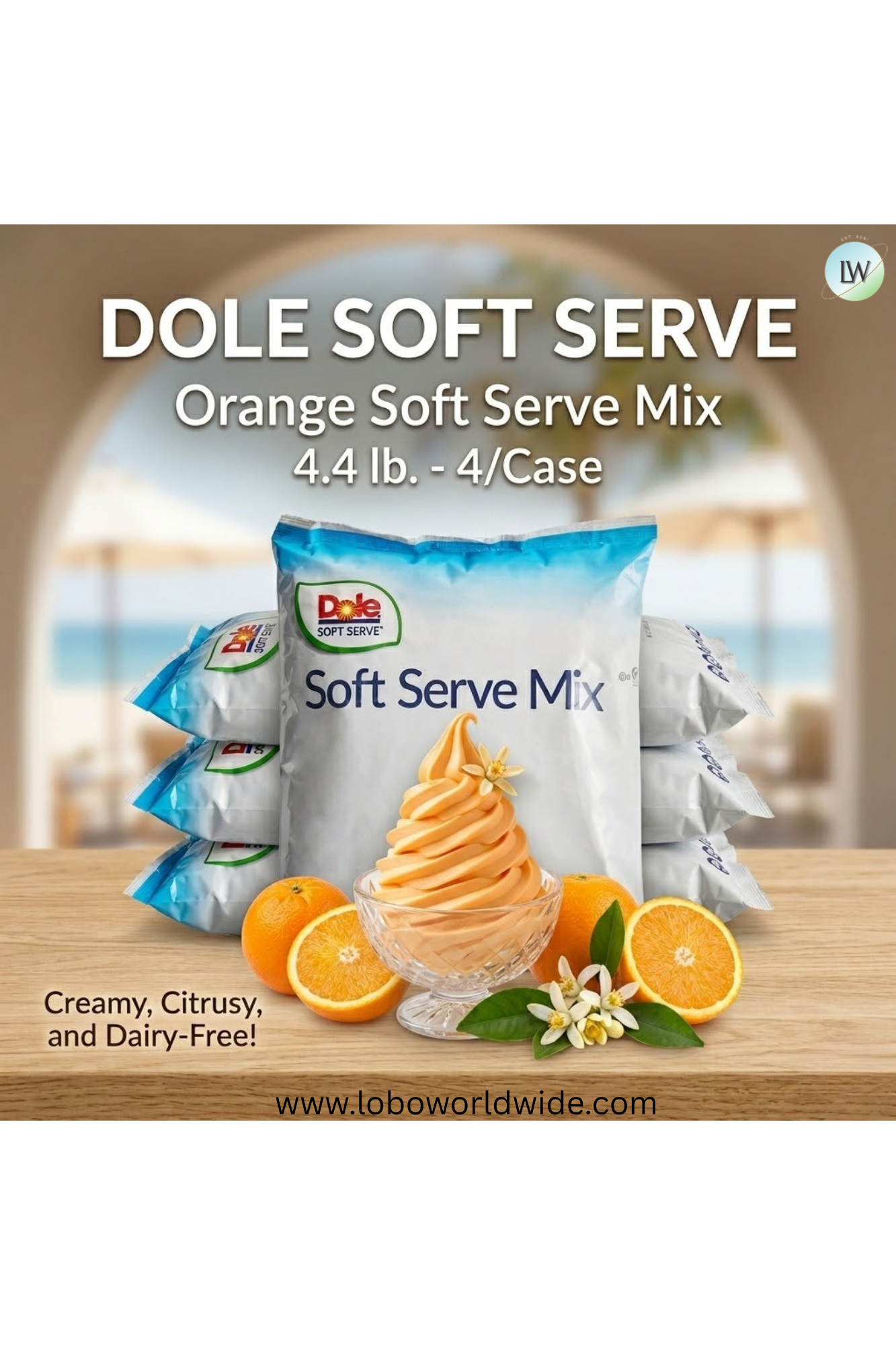 DOLE SOFT SERVE Soft Serve Mix 4.4 lb. (Pack of 4)