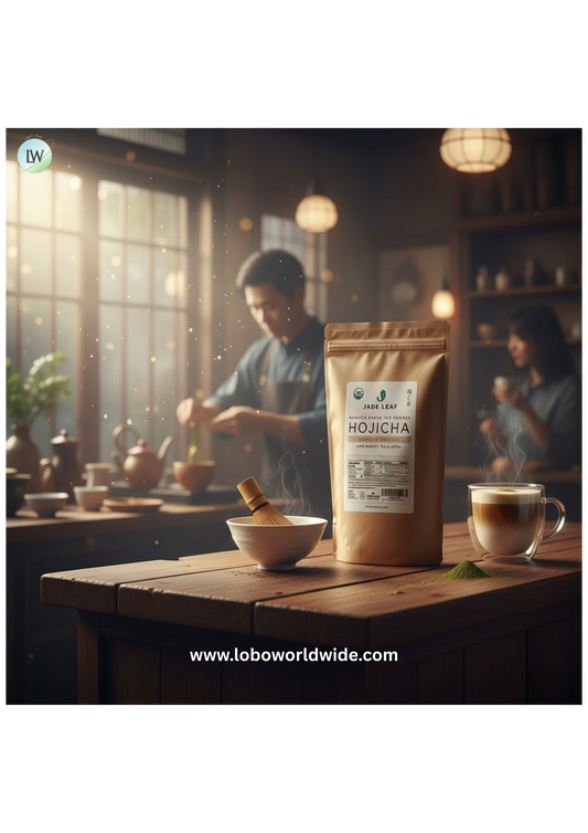 Jade Leaf Organic Hojicha Barista Edition Roasted Green Tea Powder 1 lb. (454g)(various sizes)