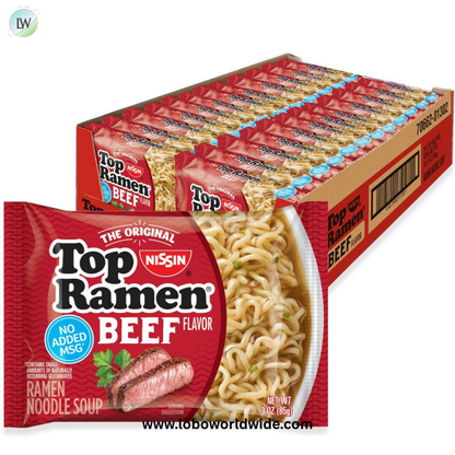 Nissin Top Ramen Noodle Soup, 3 Ounce (Pack of 24)