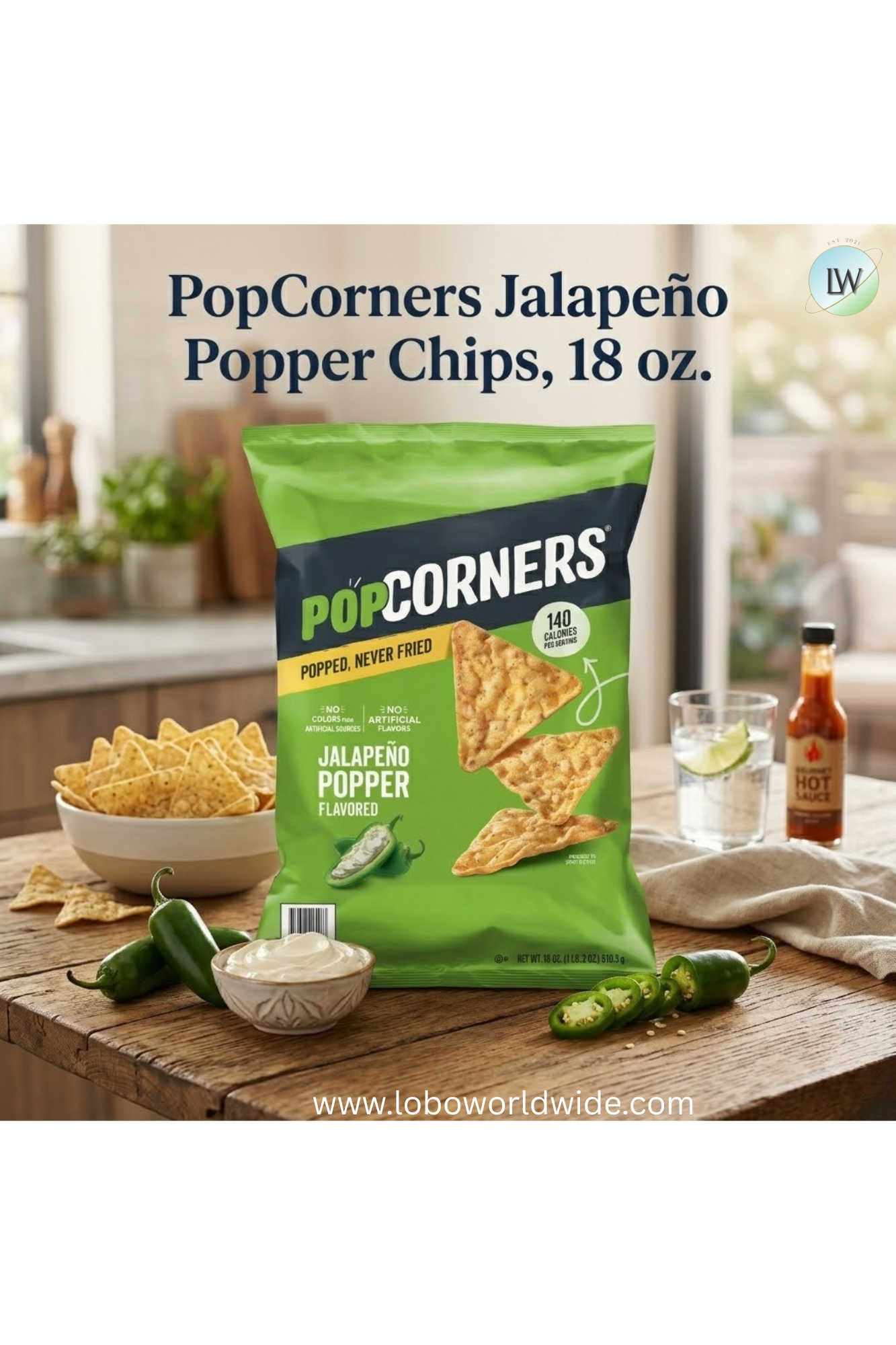 PopCorners Popped-Corn Snack, 18 oz.