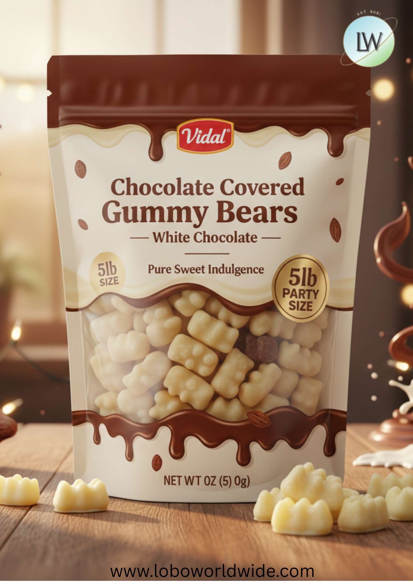 Chocolate Covered Gummy Bears – White Chocolate(Various Sizes)