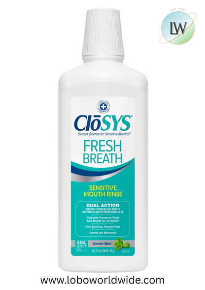 CloSYS Fresh Breath Sensitive Mouthwash, Gentle Mint