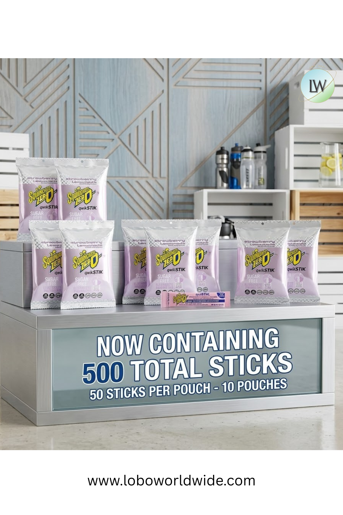 Sqwincher Qwik Stik ZERO Sugar, 0.11 oz, Pack, Yields 20 oz,500pk(Various Flavours)