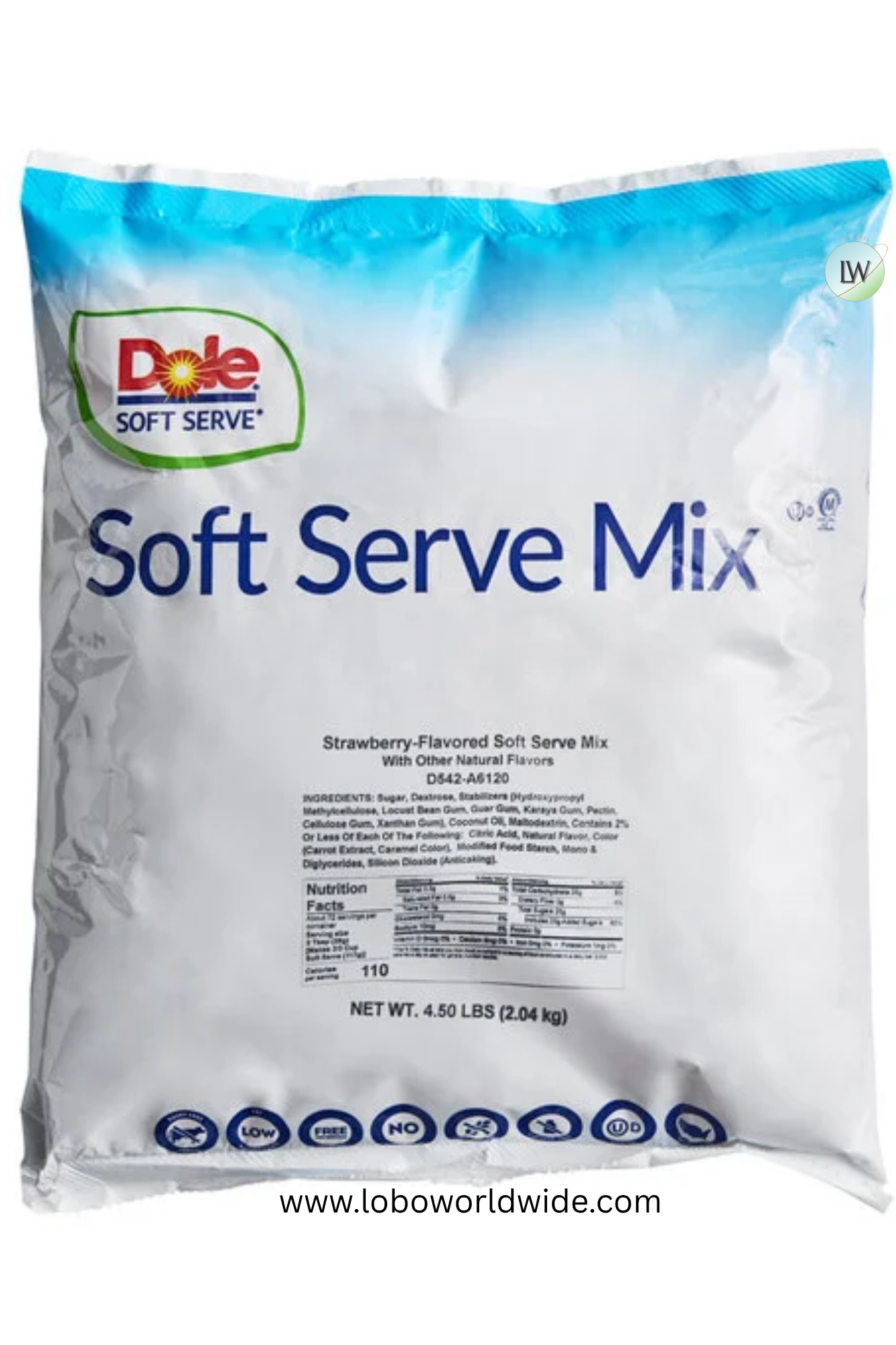 DOLE SOFT SERVE Soft Serve Mix 4.4 lb. (Pack of 4)