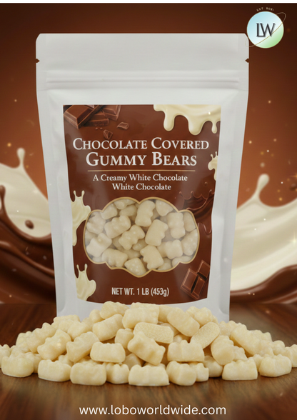 Chocolate Covered Gummy Bears – White Chocolate(Various Sizes)