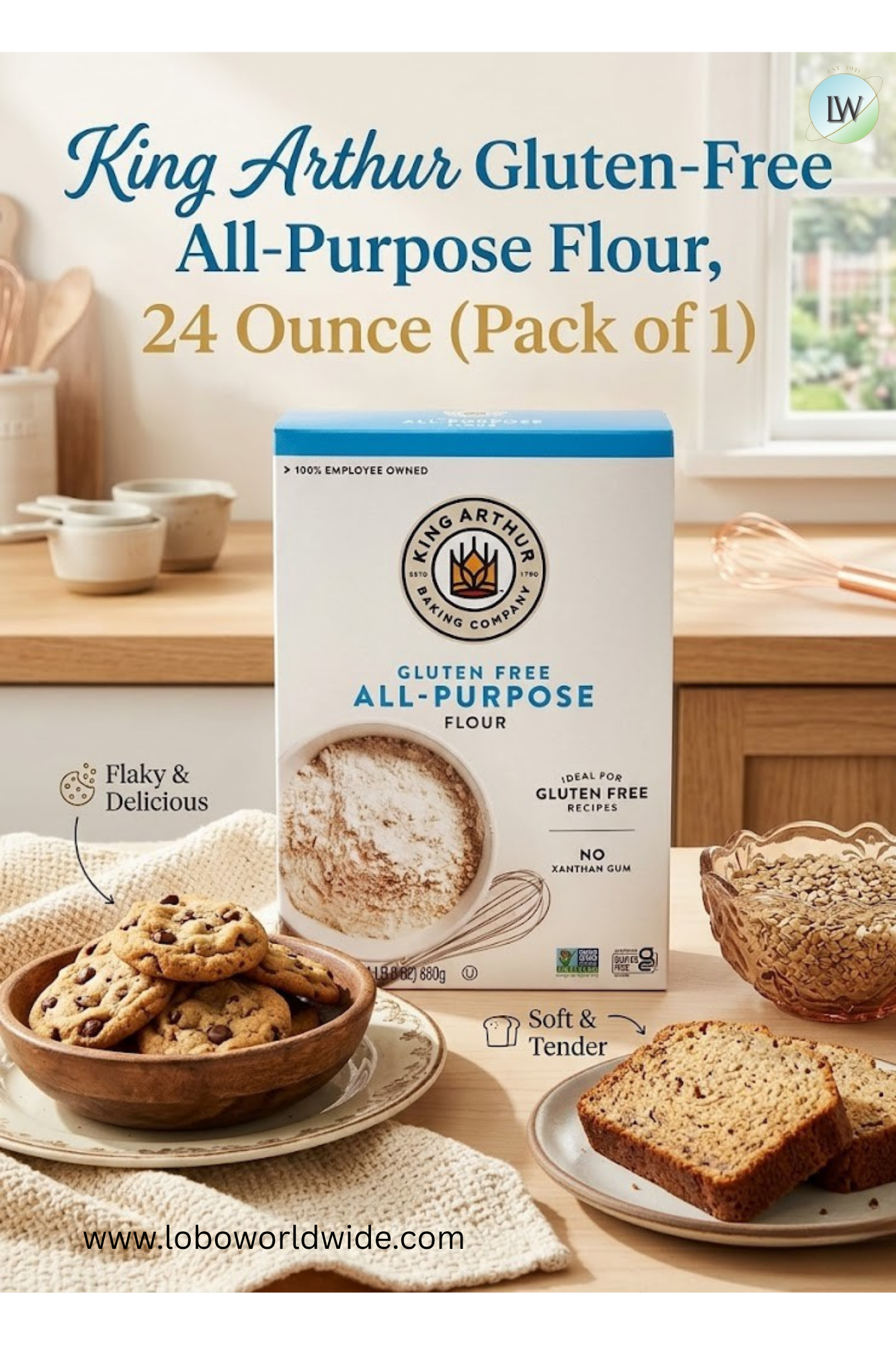 King Arthur, Gluten Free All-Purpose Flour, 24 oz, 1 Bag
