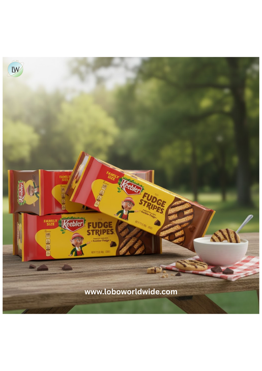 (3 pack) Keebler Fudge Stripes, Original Shortbread Cookies Coated in Keebler Fudge, Family Size 17.3 oz