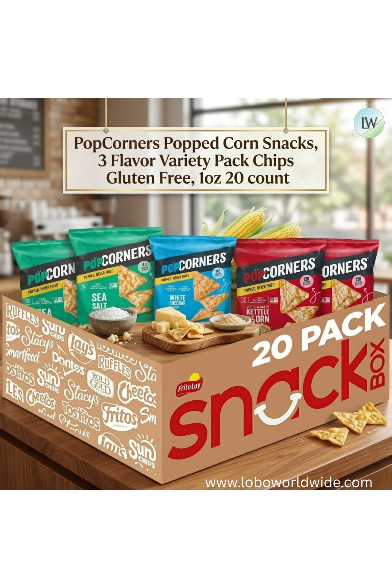 PopCorners Snacks, Chips Gluten Free, 1 oz (Pack of 20)