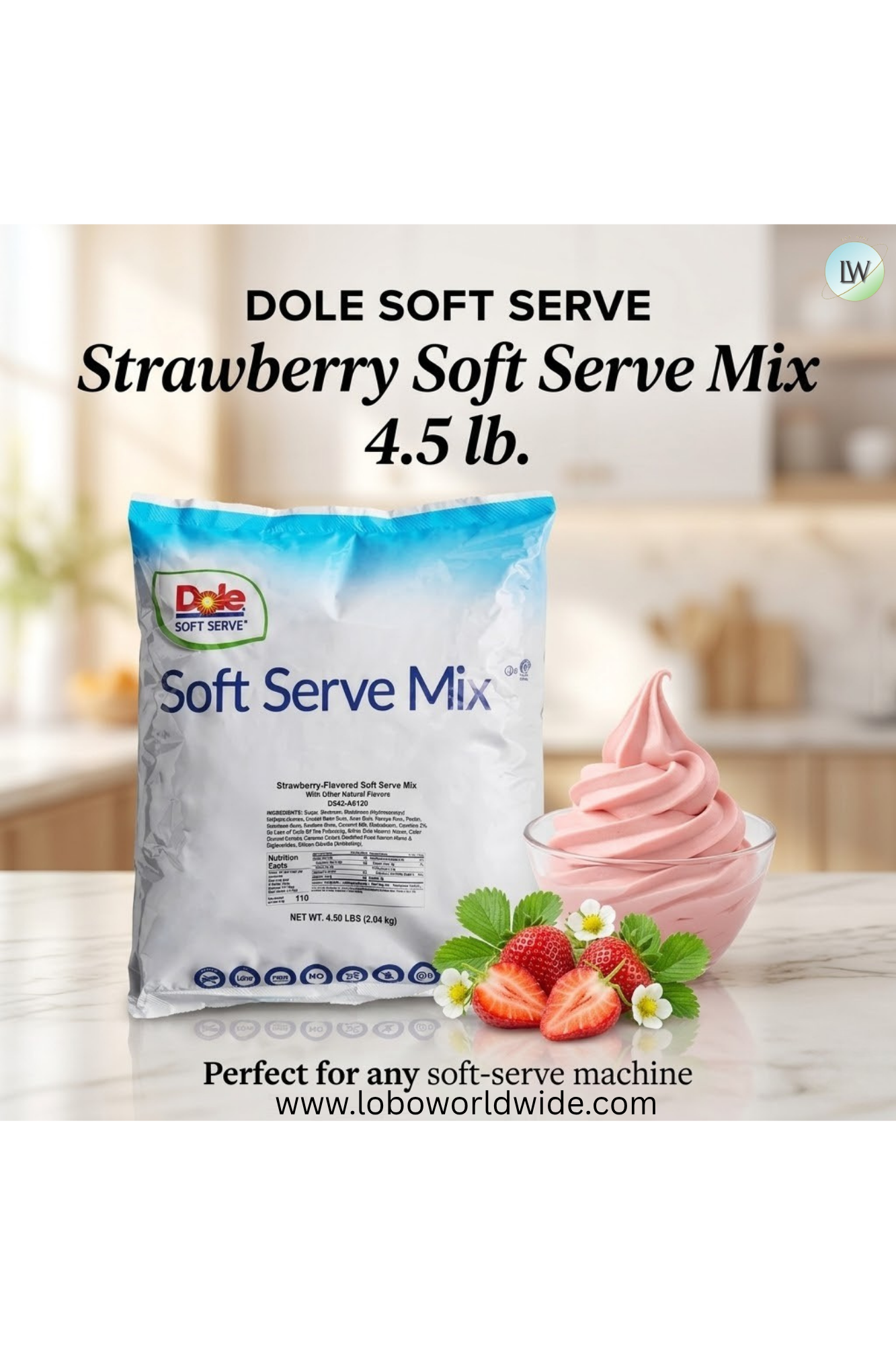 DOLE SOFT SERVE Soft Serve Mix 4.4 lb