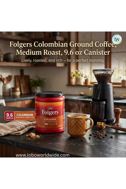 Folgers Ground Coffee, Medium Roast, 9.6 oz Canister