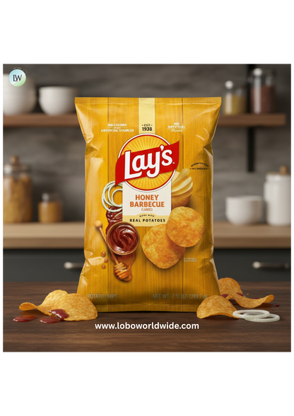 Lay's Honey BBQ Flavored Potato Chips, 7.5 oz Bag