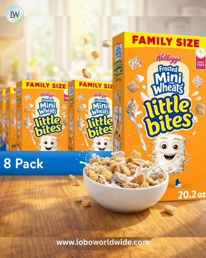 Kellogg's Frosted Mini-Wheats Little Bites Breakfast Cereal, Kids Cereal, Family Breakfast, Family Size, Original, 20.2oz Box (1 Box)