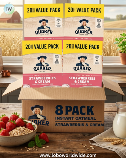 Quaker, Instant Oatmeal, Strawberry & Cream, 1.1 oz, 20 Packets