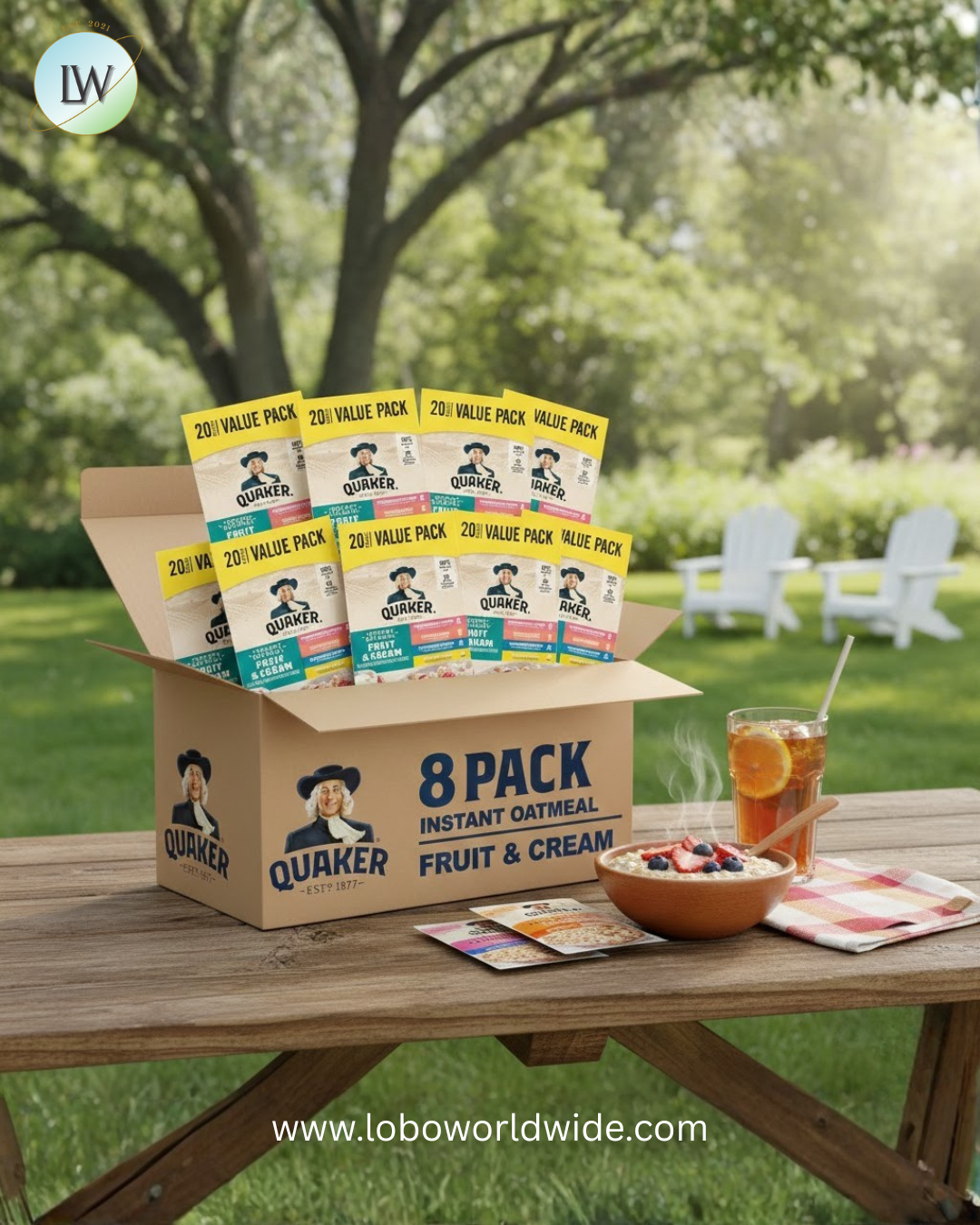 Quaker Instant Oatmeal, Fruit & Cream Variety Pack, 20 Packets