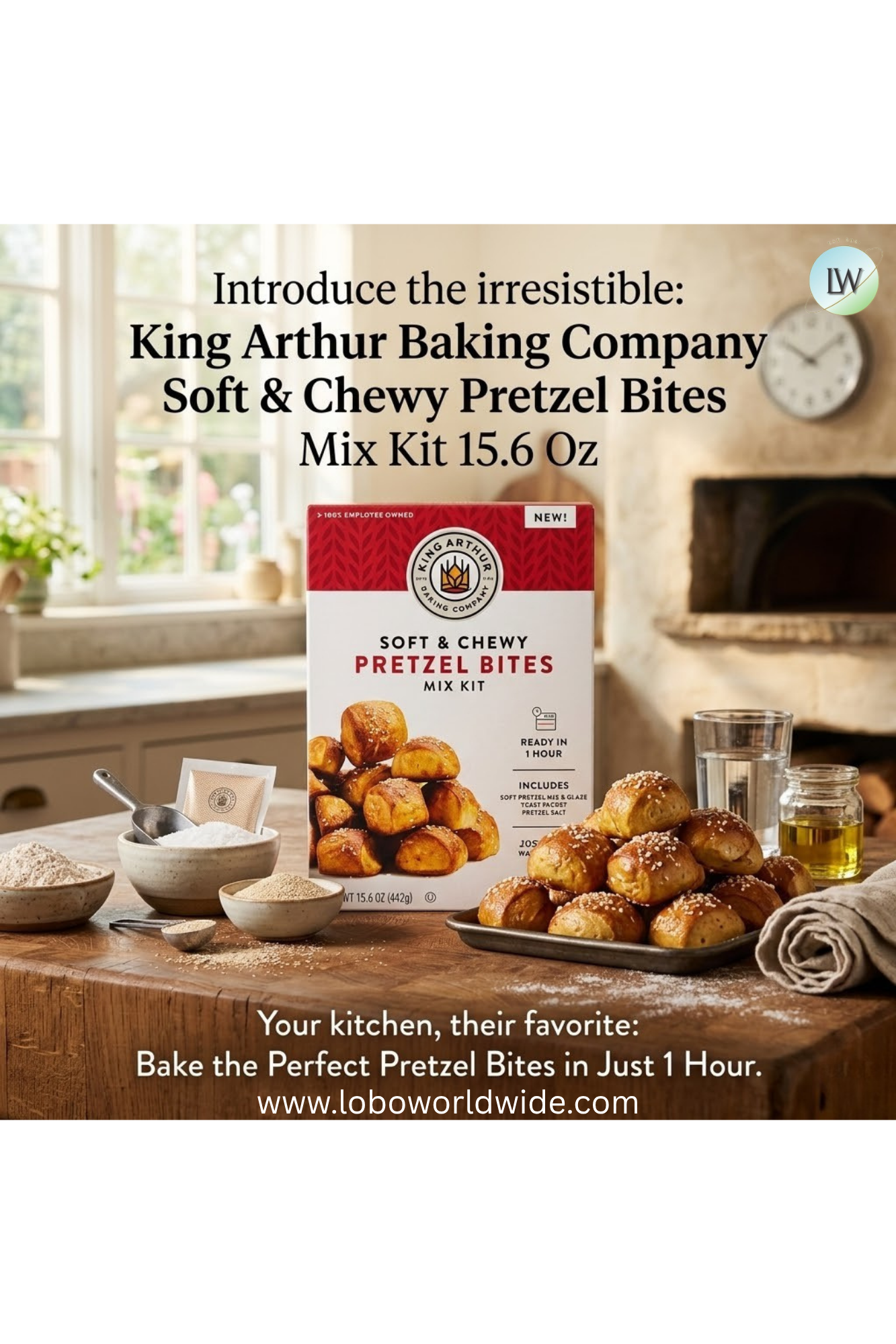 King Arthur Baking Company Soft & Chewy Pretzel Bites Mix Kit 15.6 oz.