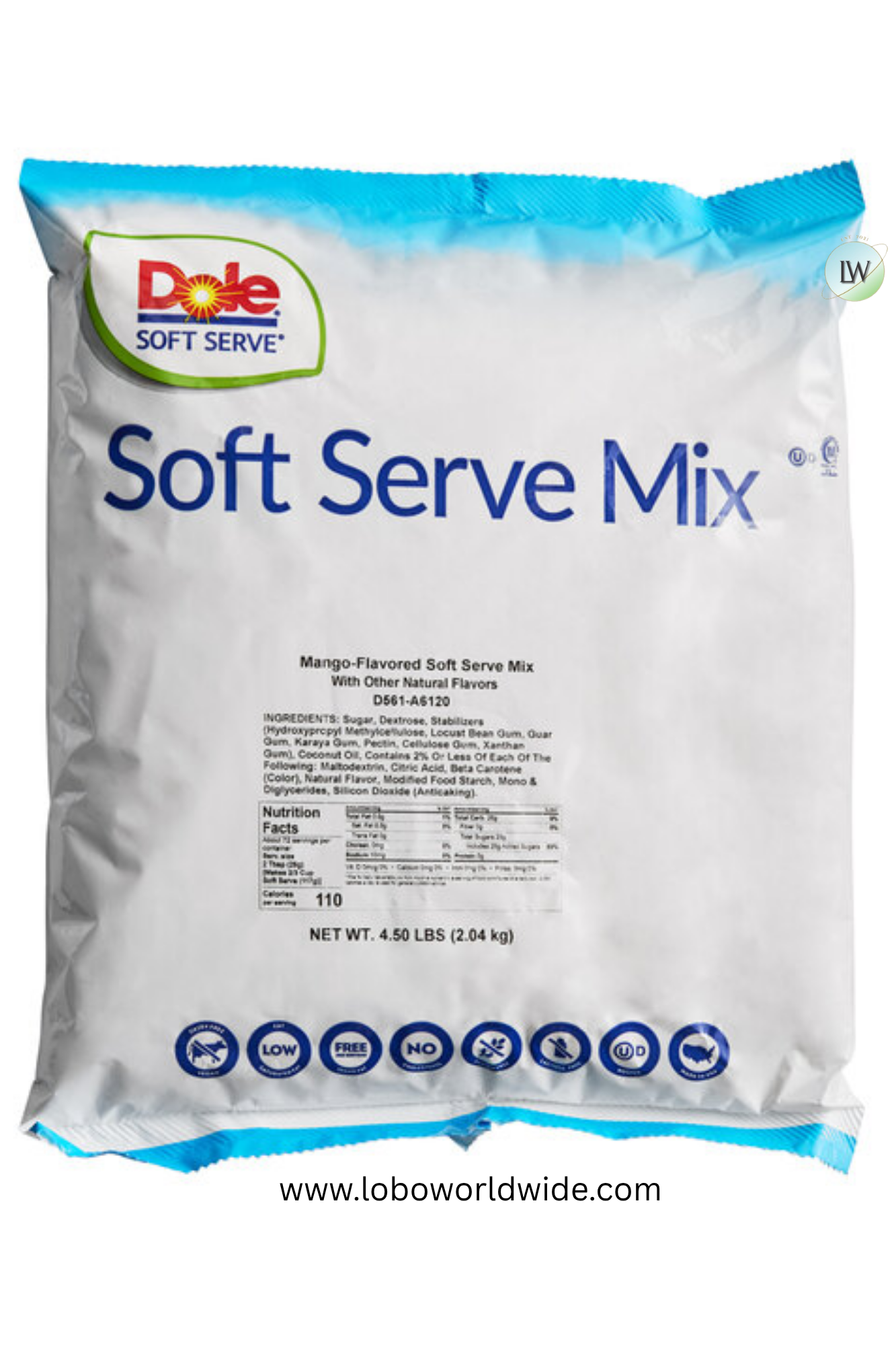 DOLE SOFT SERVE Soft Serve Mix 4.4 lb