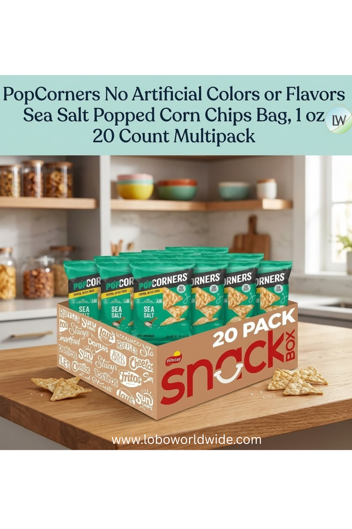 PopCorners Snacks, Chips Gluten Free, 1 oz (Pack of 20)
