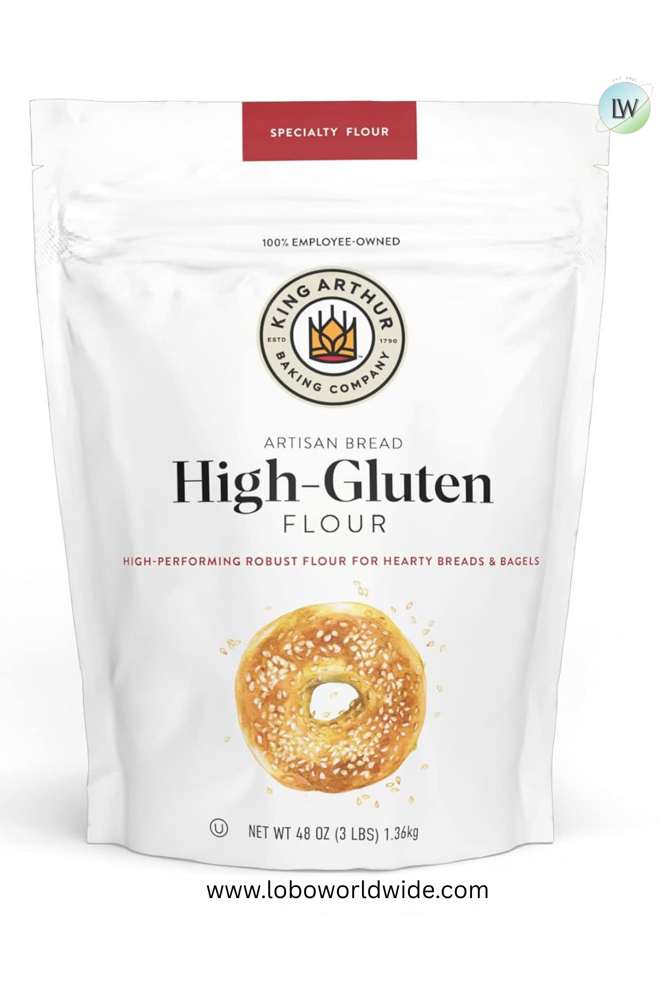 King Arthur, High Gluten Flour, 3 lb.