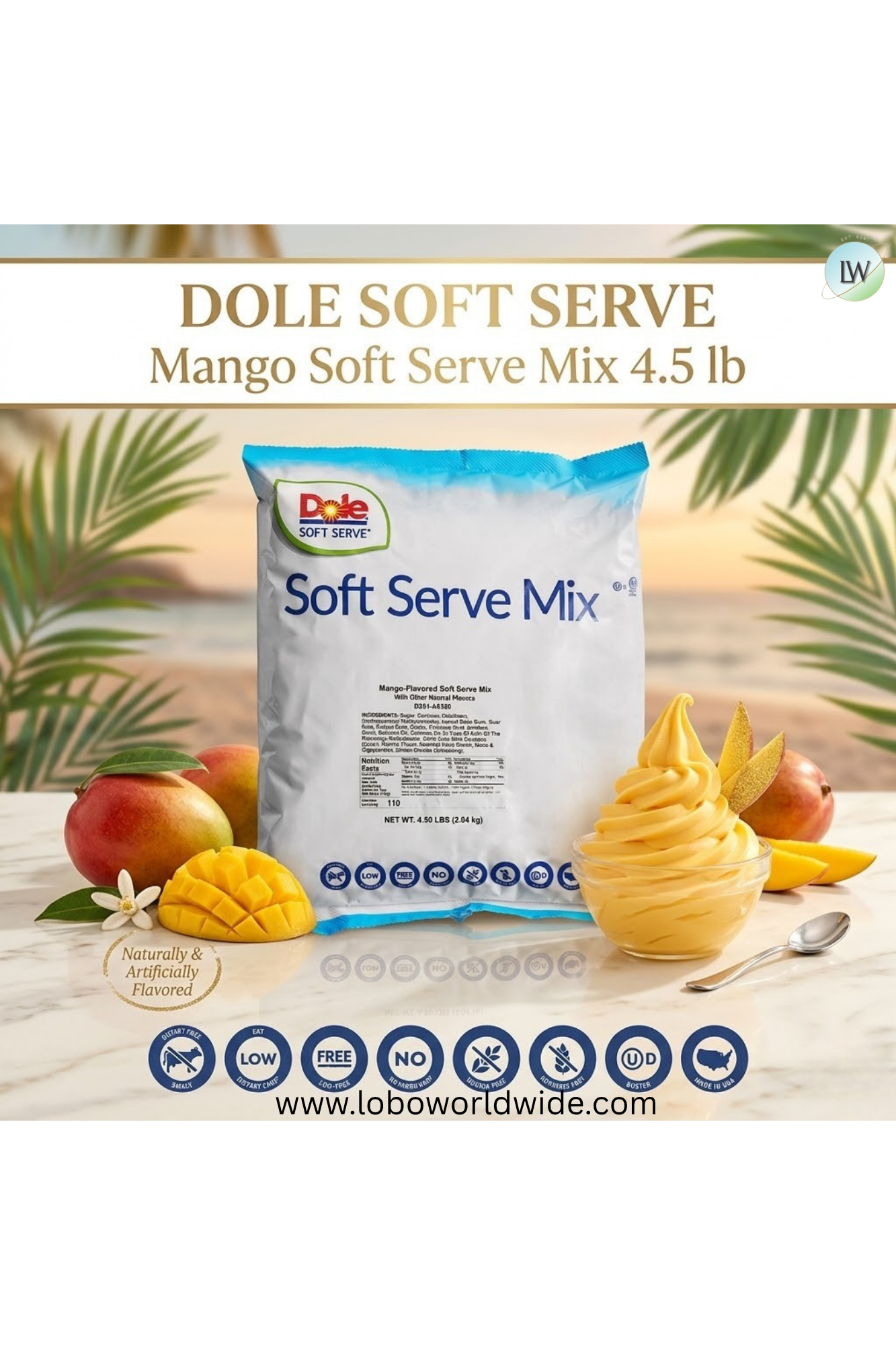 DOLE SOFT SERVE Soft Serve Mix 4.4 lb