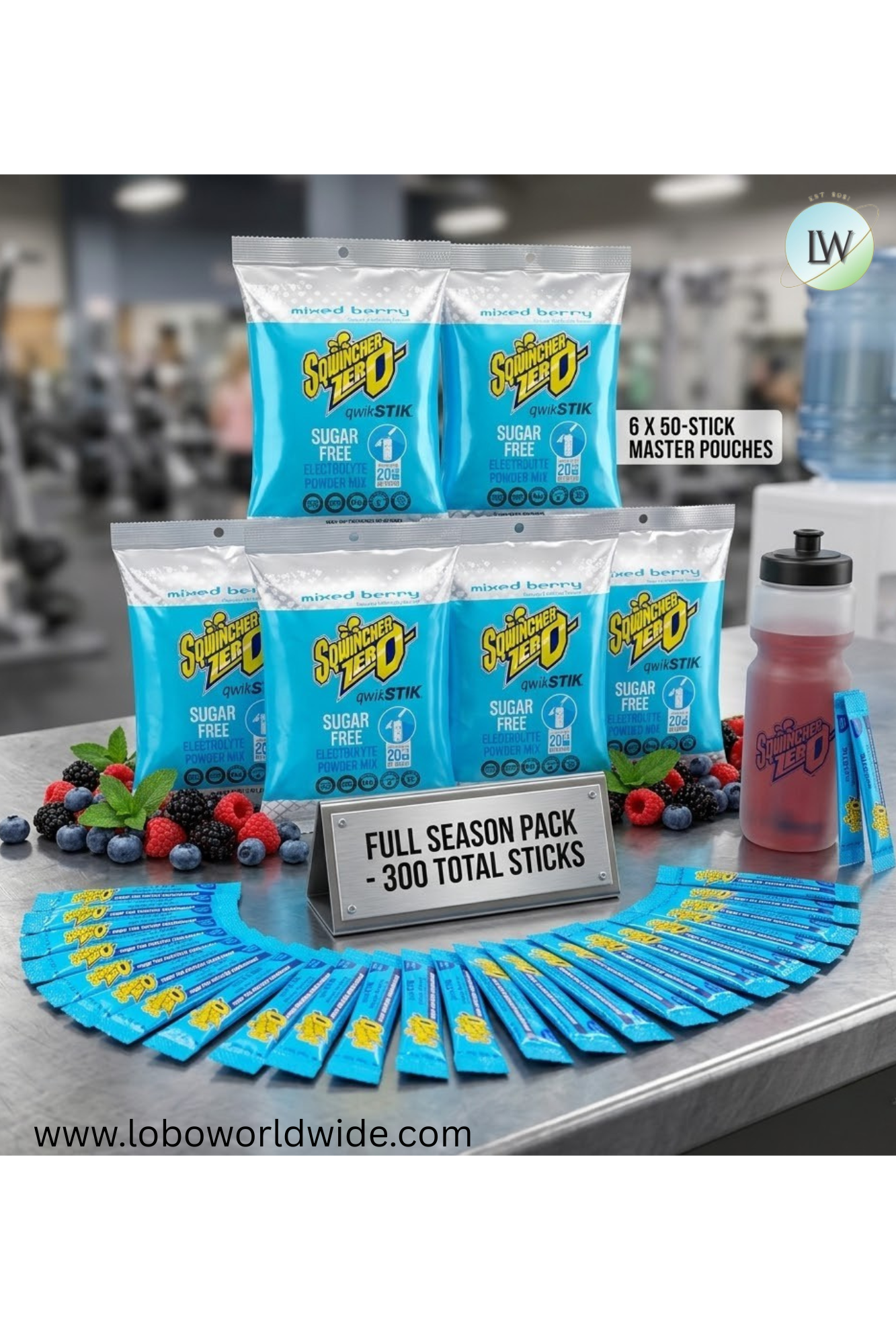 Sqwincher Qwik Stik ZERO Sugar, 0.11 oz, Pack, Yields 20 oz,300pk(Various Flavours)