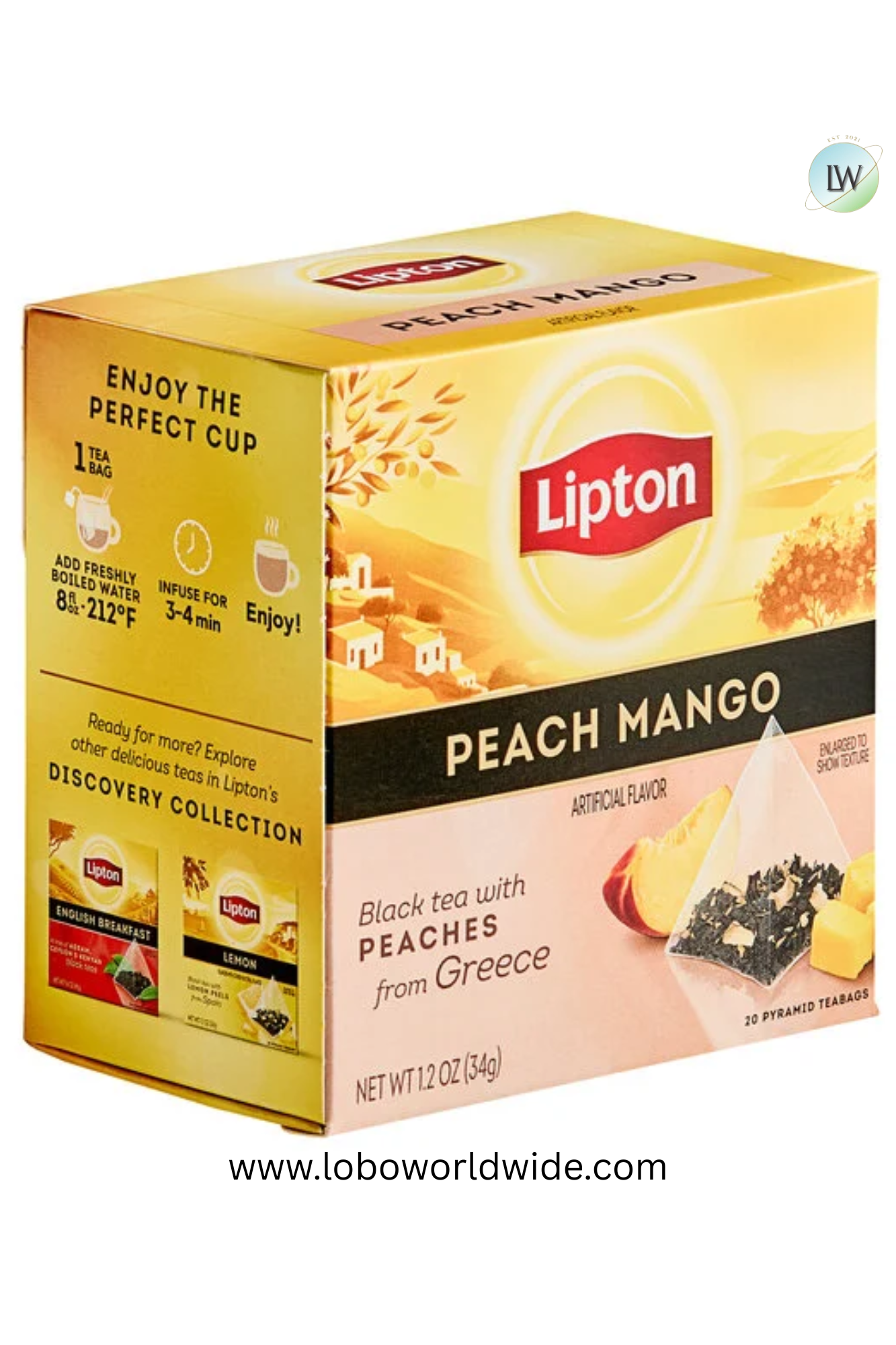 Lipton Black Pyramid Tea Bags - 20/Box(Various Flavours)