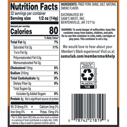 Member's Mark Original Fried Pork Rinds (16 oz.)