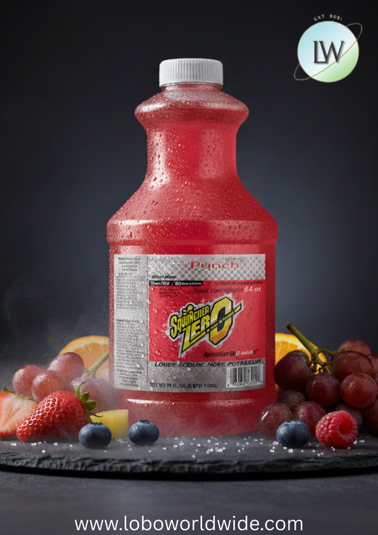 Sqwincher Liquid Concentrate, Yields 5-Gallon, "No Stir Formula", Fruit Punch, 64-Ounce