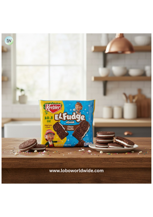 Keebler E.L. Fudge Elfwich Cookies, chocolate-y and vanilla flavor Sandwich Cookies, Fun Shaped Treat, 10.8 oz Pack