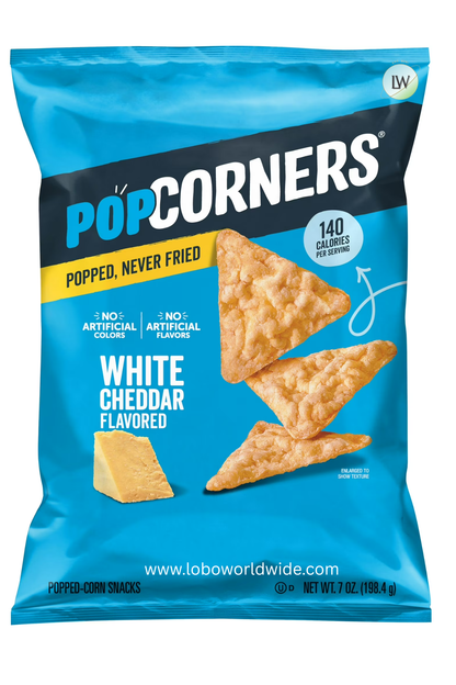 PopCorners White Cheddar Popped Corn Chips Bag, 7oz