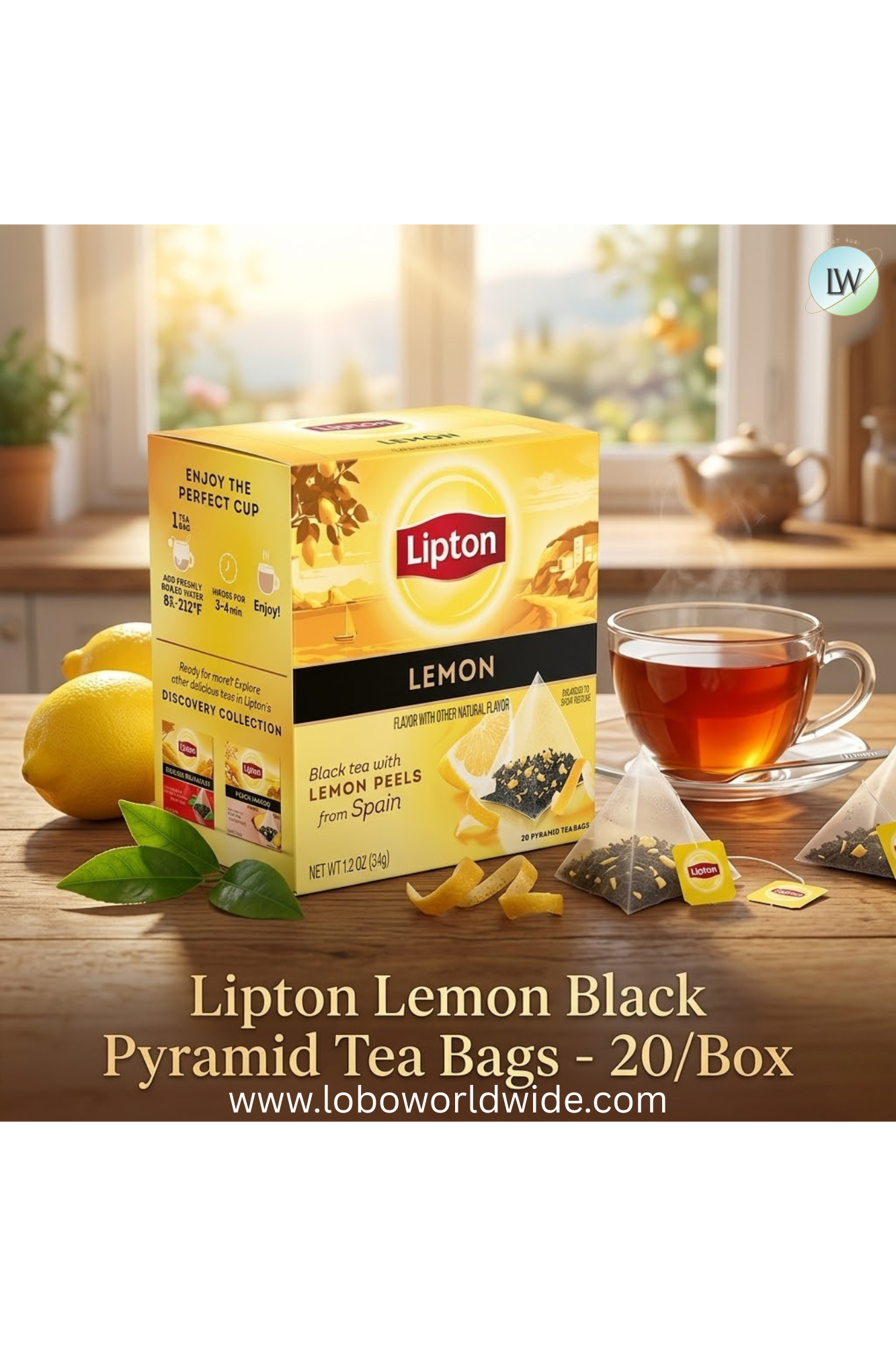 Lipton Black Pyramid Tea Bags - 20/Box(Various Flavours)