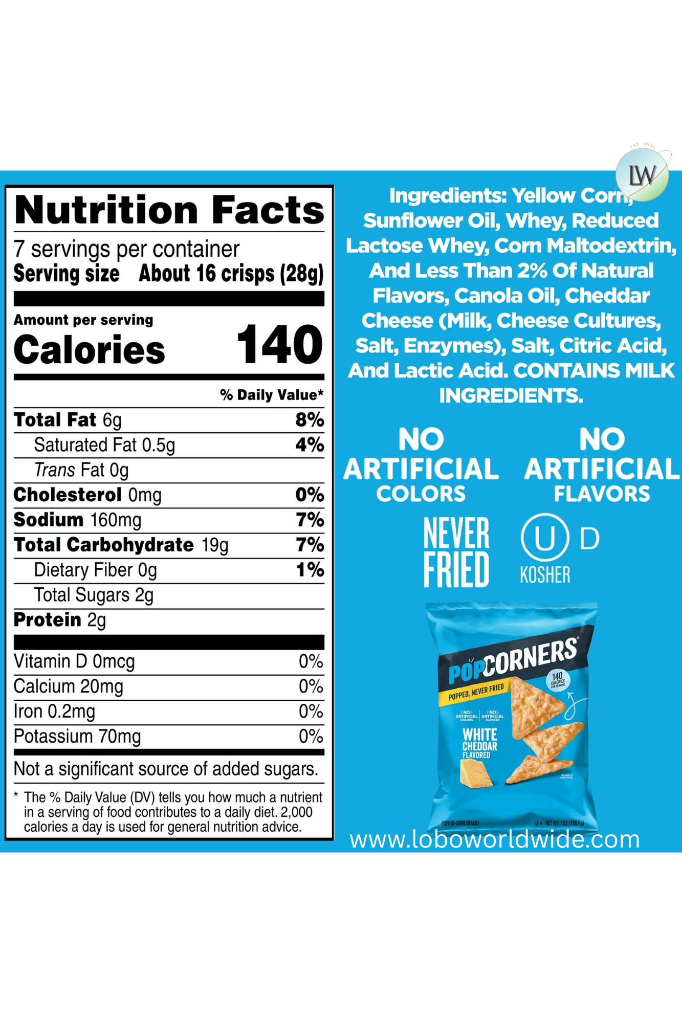 PopCorners Popped-Corn Snack, 18 oz.
