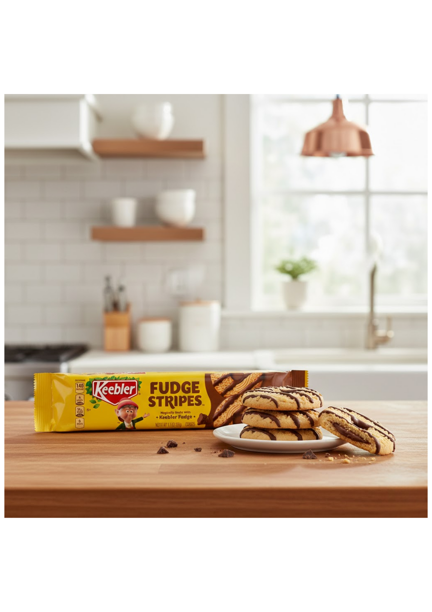 Keebler Fudge Stripes, Original Shortbread Cookies Coated in Keebler Fudge, 11.5 oz