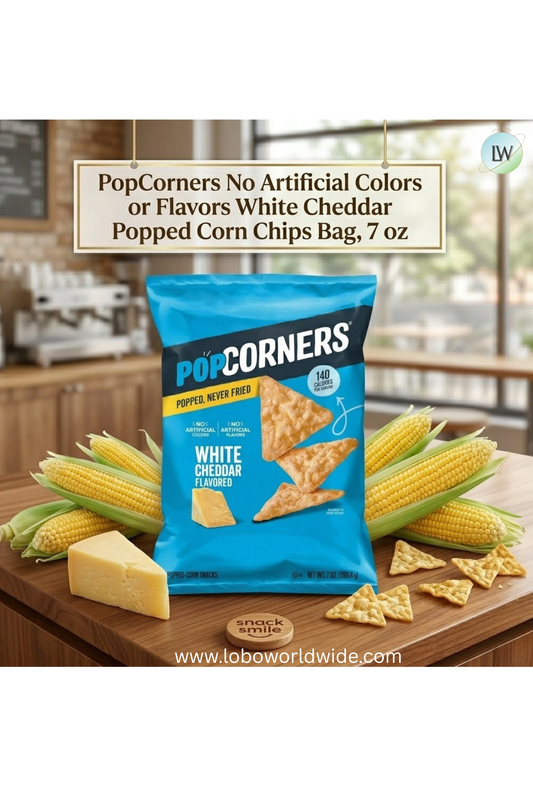 PopCorners White Cheddar Popped Corn Chips Bag, 7oz