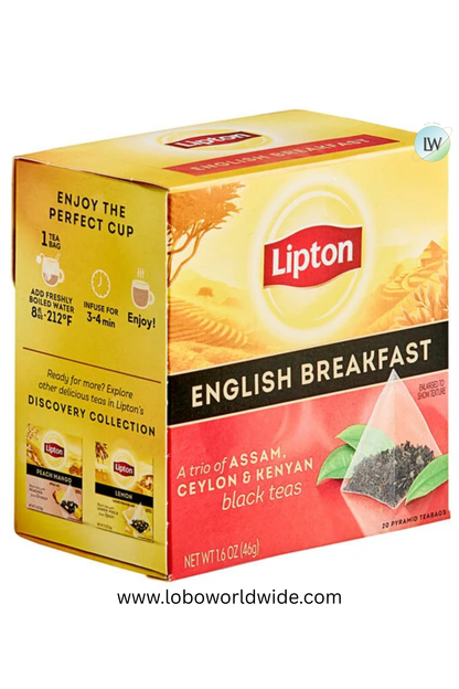 Lipton Black Pyramid Tea Bags - 20/Box(Various Flavours)