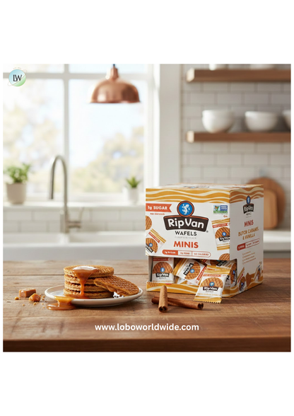 Rip Van Mini Wafels Cookies & Cream, Low Carb ,Baked , Non-GMO, Low Sugar (1g), Keto, 32 Pack
