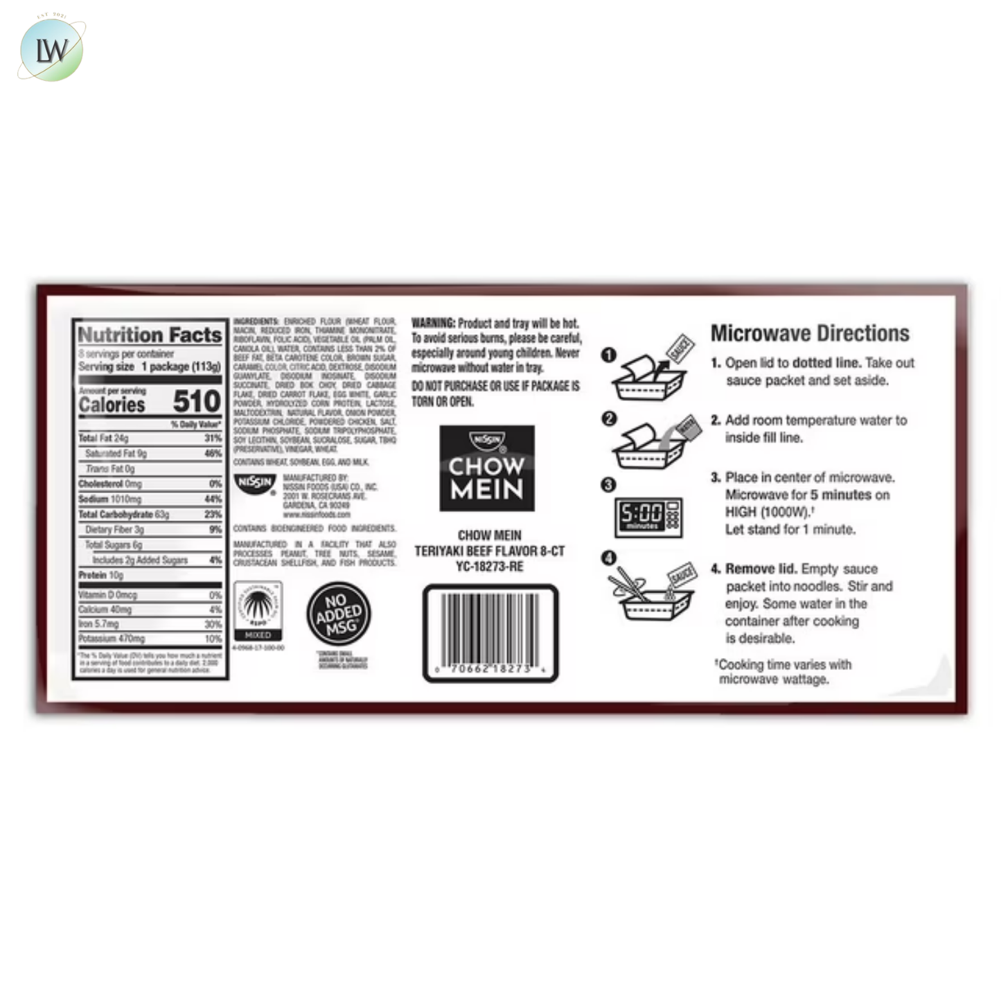 Nissin Chow Mein Club Pack, 4 oz., 8 pk.