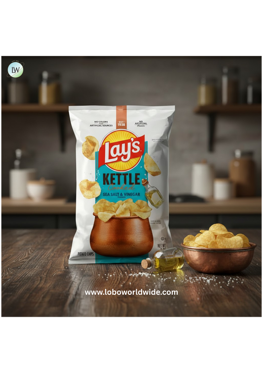 Lay's Kettle Cooked Sea Salt & Vinegar Flavored Potato Chips, 8 oz bag
