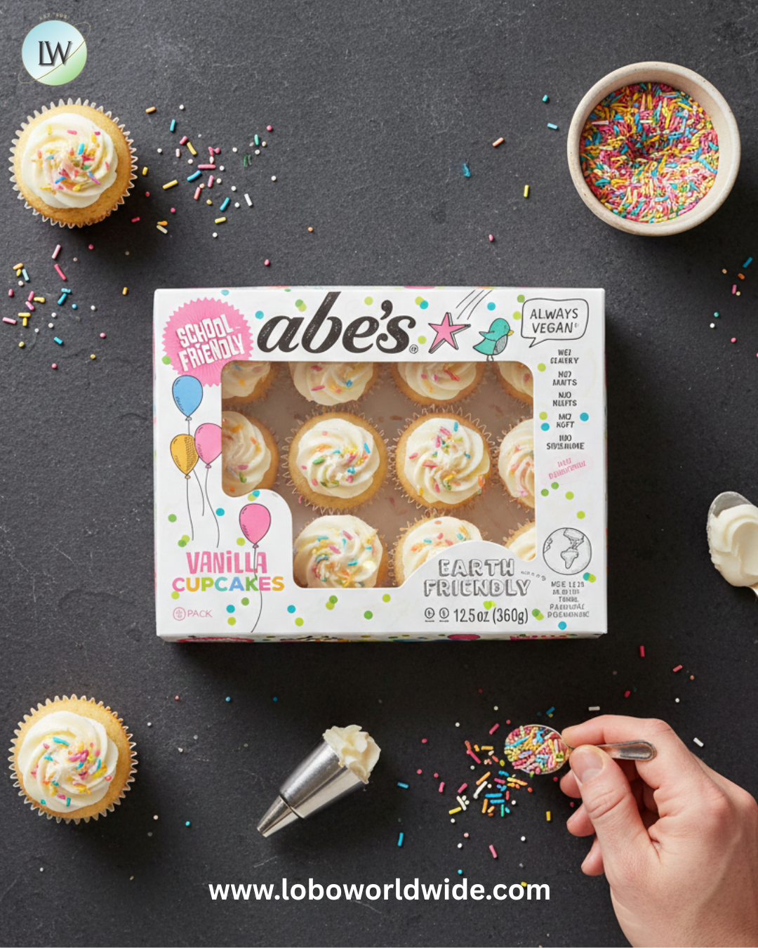 Abe's Vegan Vanilla Mini Cupcake 12-Count 12.5 oz. - 12/Case